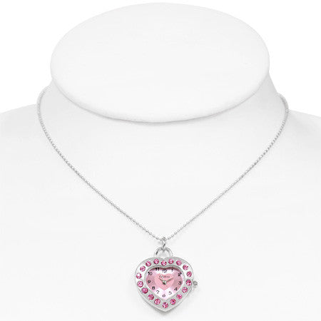 Pink Heart Watch Pendant