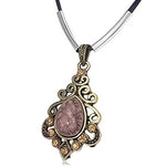 Fashion Alloy Spiral Flower Teardrop Charm and Black Chain Pendant Necklace