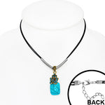 Blue Square Charm Pendant