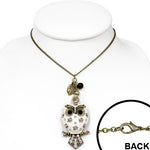 White Porcelian Owl Pendant