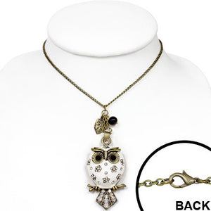 White Porcelian Owl Pendant