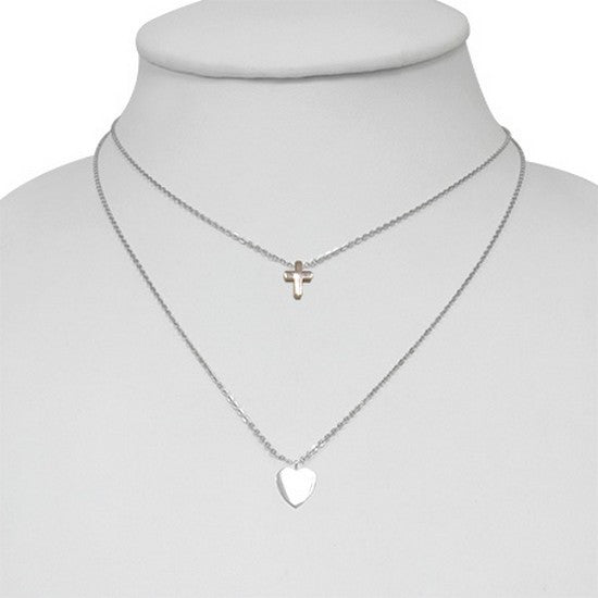 Steel Double Chain Pendant