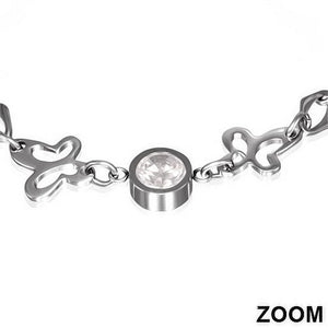 Butterfly Bezel Charm Bracelet