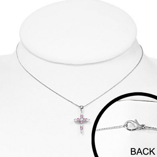 Pink Gem Religious Cross