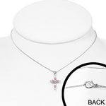 Pink Gem Religious Cross
