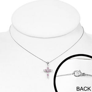 Pink Gem Religious Cross
