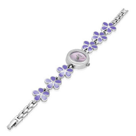 Violet Flower Dial Watch