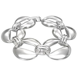 925 Sterling Silver Chunky Link Chain Womens Bracelet with Clasp