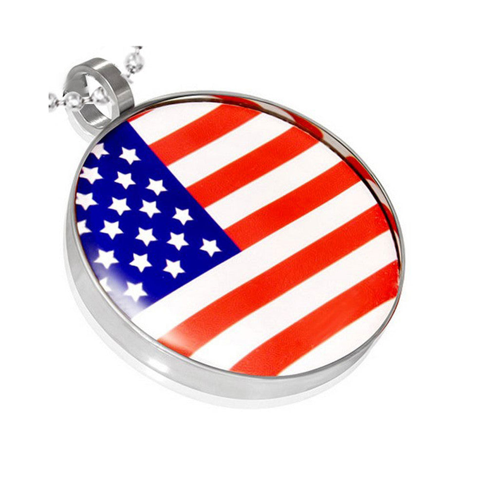 American Flag Circle Pendant