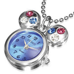 Fashion Alloy Stainless Steel Mouse Pocket Watch Girls Pendant Necklace