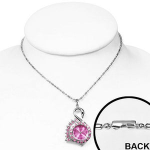 Pink Swan Watch Necklace
