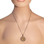 Stainless Steel Silver Gold-Tone Jewish Star David Pendant Necklace