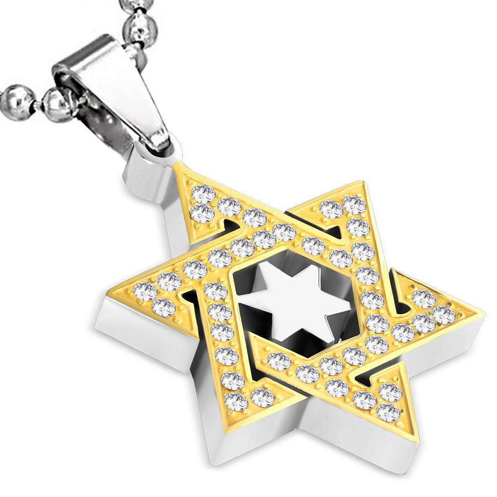Crystal Star of David Chain