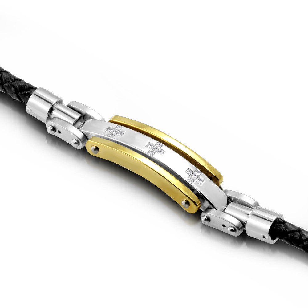 Polished Cross Bracelet