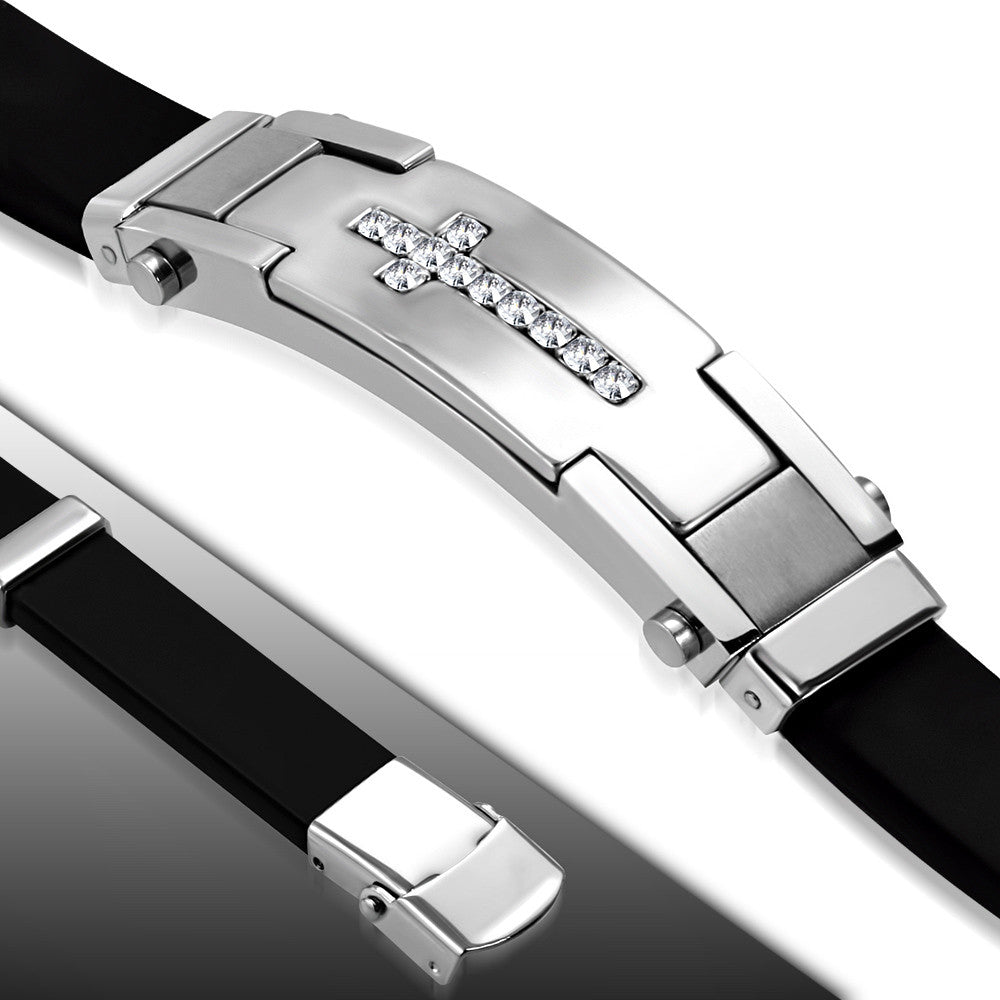 Diamond Cross Men's Bracelet