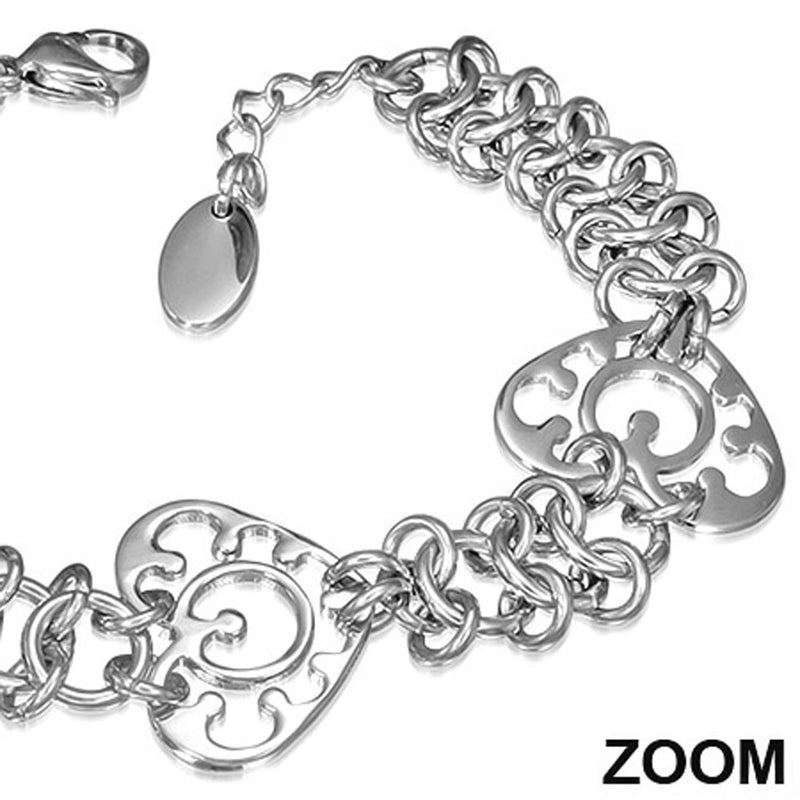 Multi-Chain Heart Bracelet