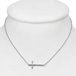 Sideways Cross Necklace Pendant Stainless Steel