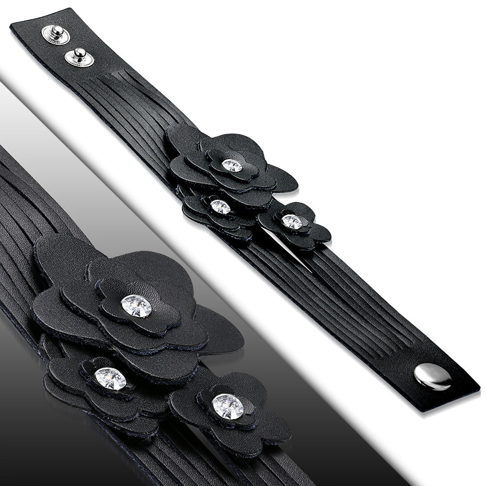 Floral Black Wristband