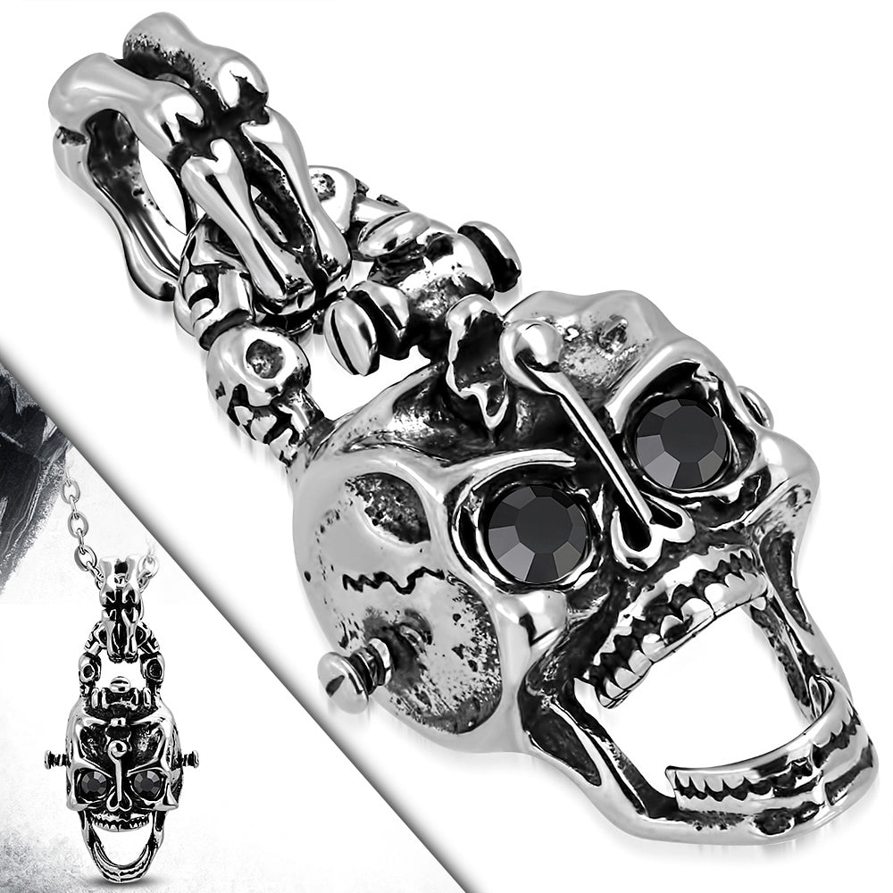 Black Gem Skull Pendant