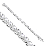 Women's 925 Sterling Silver Love Heart Tennis Bracelet Cubic Zirconia