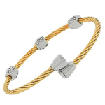 My Daily Styles Fashion Gold-Tone Silver-Tone White CZ Twisted Cable Bangle Bracelet