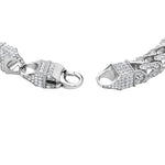 My Daily Styles Franco Link Style 925 Sterling Silver 7mm Cubic Zirconia Elegant Mens Bracelet