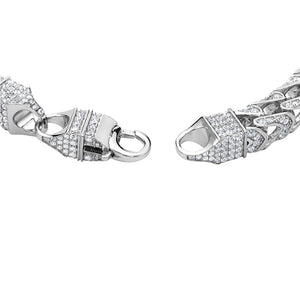 My Daily Styles Franco Link Style 925 Sterling Silver 7mm Cubic Zirconia Elegant Mens Bracelet