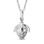 Womens Girls Sea Turtle Necklace Pendant 925 Sterling Silver