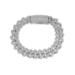 Men's 925 Sterling Silver Iced Out Bling Cuban Link CZ Cubic Zirconia Hip Hop Bracelet