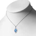 Blue Marquise Necklace Pendant 925 Sterling Silver Simulated Opal Cubic Zirconia