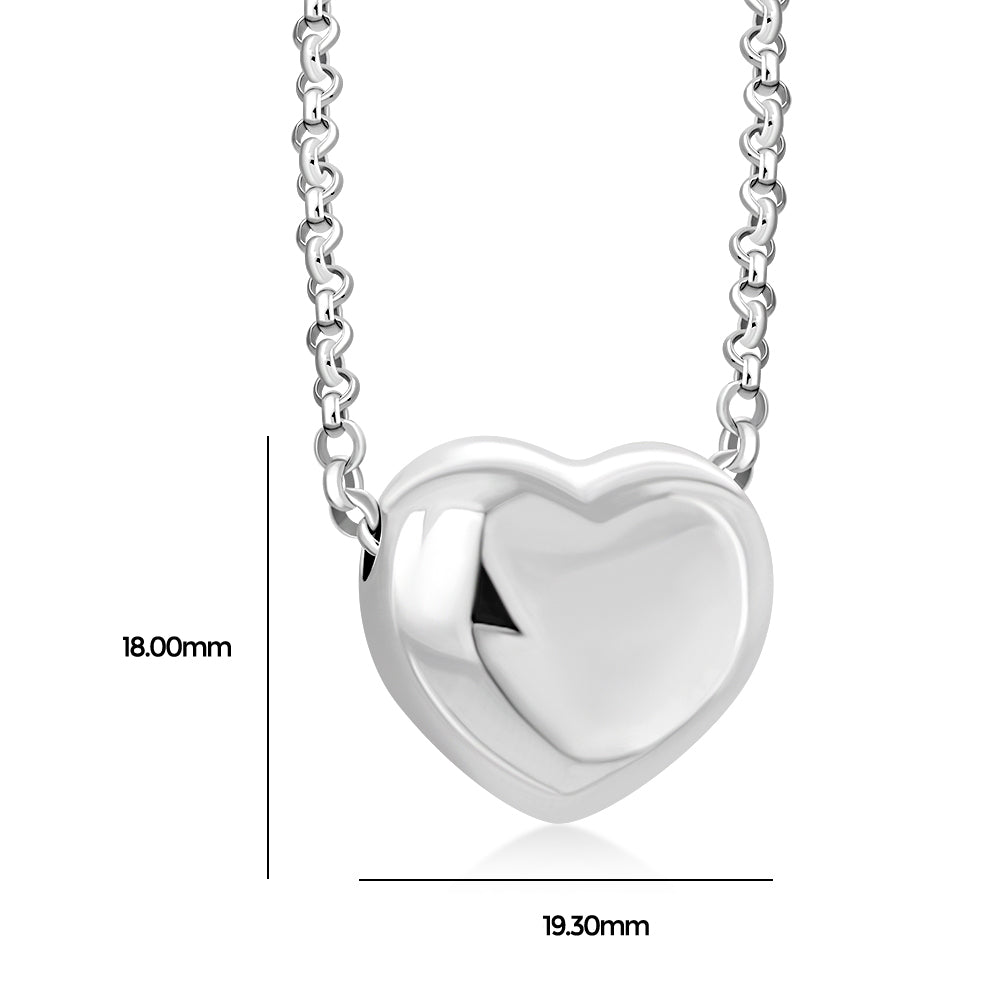 Womens 925 Sterling Silver Heart Pendant Necklace