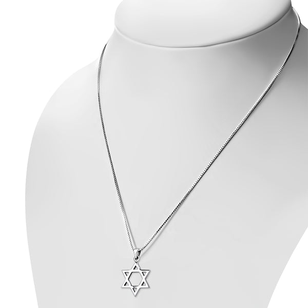 My Daily Styles Mens 925 Sterling Silver Jewish Star of David Pendant Necklace 22" Link Chain