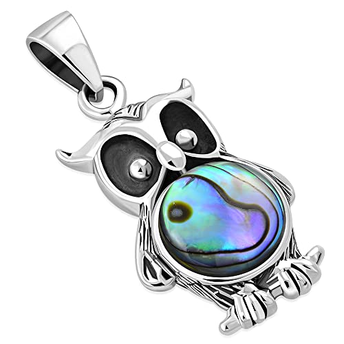 My Daily Styles Created Gemstone 925 Sterling Silver Night Owl Pendant Necklace, 18"