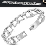 Stainless Steel Silver-Tone Mens Link Bracelet, 8.5"