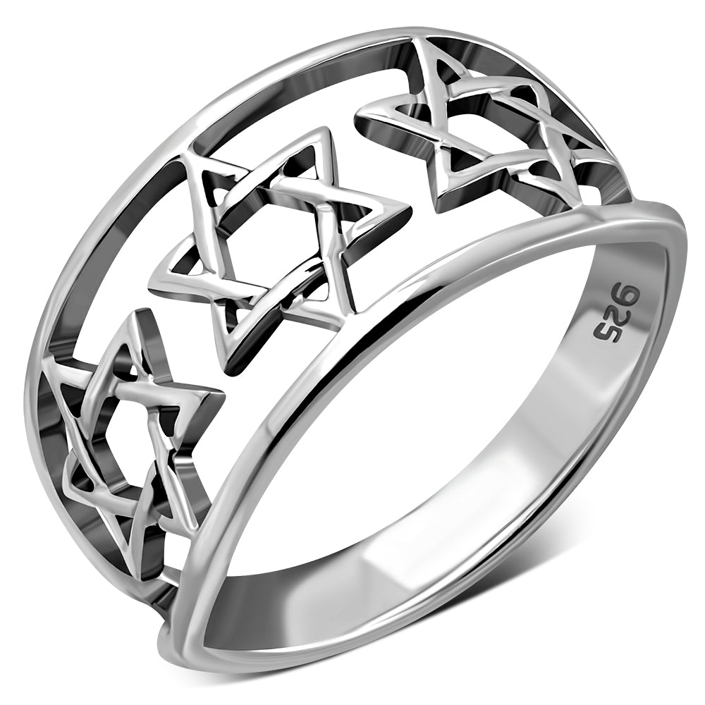 925 Sterling Silver Jewish Star of David Ring