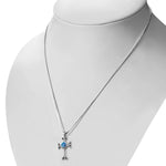 My Daily Styles Cross Necklace for Women - Faith Pendant Necklace with Simulated Opal Gemstone – 925 Sterling Silver Trinity Knot Cross Necklace – Hand Polished Silver Necklace for Women