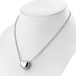 Womens 925 Sterling Silver Heart Pendant Necklace