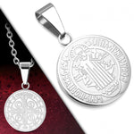 My Daily Styles Stainless Steel Silver-Tone Religious Charm Circle Cross Pendant Necklace, 20"