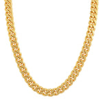 Mens Stainless Steel Yellow Gold-Tone Classic Cuban Link Necklace, 26"