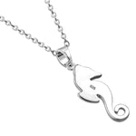 My Daily Styles – Seahorse Necklace – Sterling Silver Pendant Necklace – Encrusted with Synthetic Opal Stone – Ocean Inspired Opal Jewelry for Women