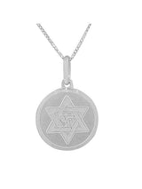 925 Sterling Silver Jewish Star of David Chai Unisex Pendant Necklace